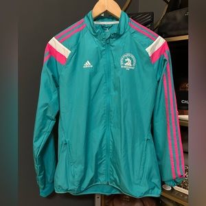 Adidas Boston Marathon Celebration Jacket 2016 Equipment Green and Pink Women S